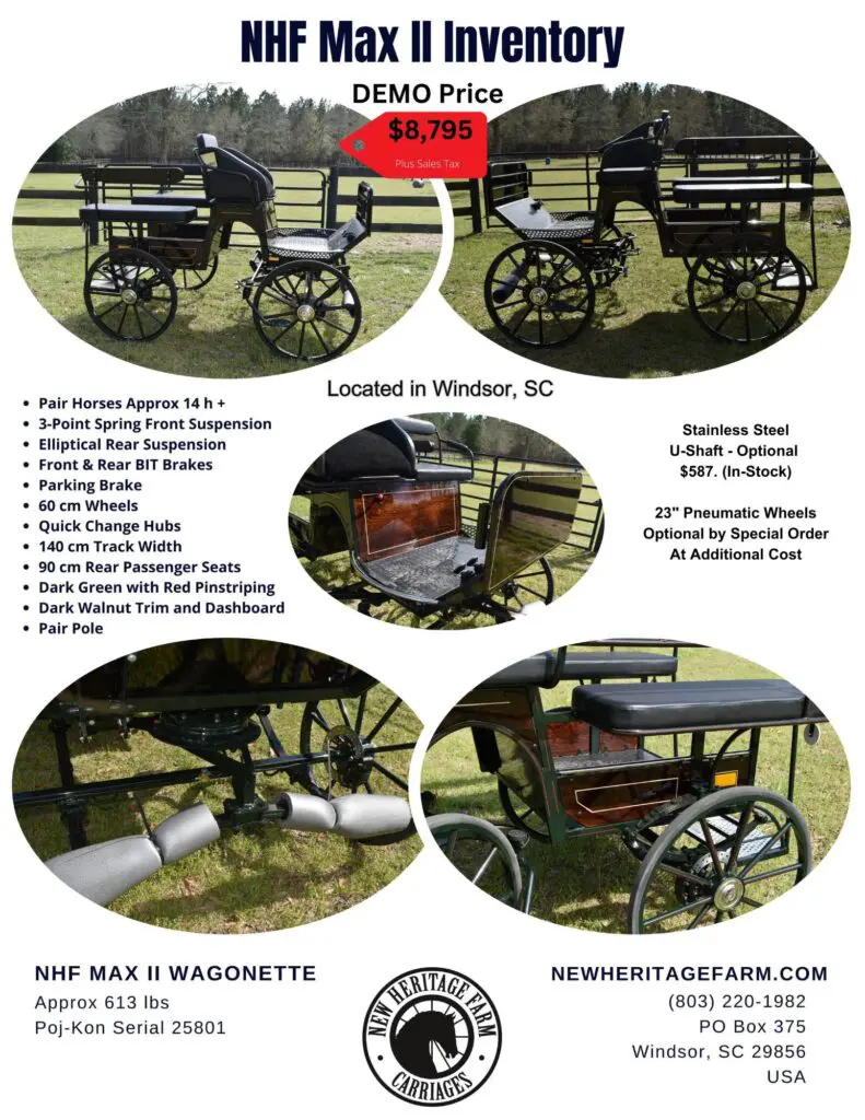 New Heritage Farm Carriages Max II wagonette carriage for cob pair and horse single